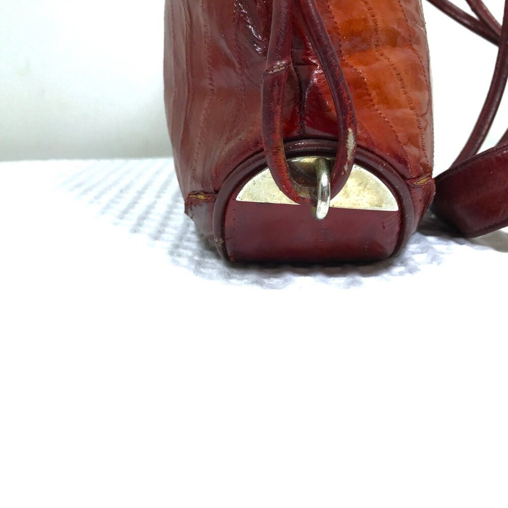 Vintage Oxblood Eelskin Shoulder Bag Korea - Picture 7 of 16